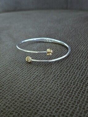 LAUREN Ralph Lauren Two✌️ Tone Knot Bypass Bangle Bracelet - NWT
